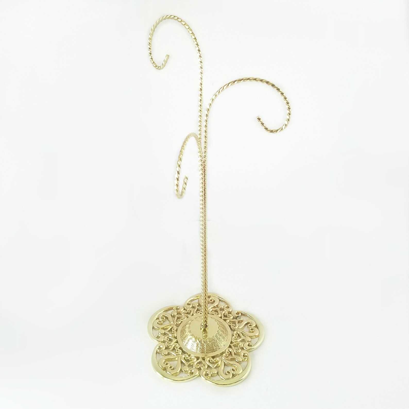 Ornament Stand BANBERRY DESIGNS Ornament Display Stands Racks -Wrought Iron White 2 Ornament Tree Display