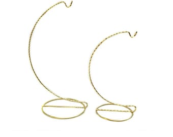 Gold or Silver Ornament Display Stand: Hanging Egg & Crystal Holder