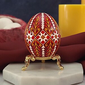 Real Handcrafted Ukrainian Egg - Chicken Egg Pysanky - Unique and Collectible Gift