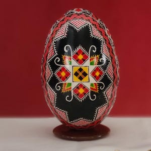 Real Handcrafted Ukrainian Goose Egg Pysanka – Unique Painted Egg Art, Decorative Egg, Perfect Collectible or Gift