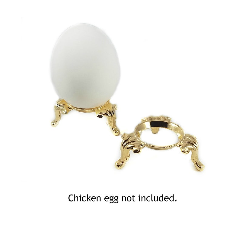 Pewter or Gold Crystal Ball Stand: Pysanka Egg Holder, Mineral Sphere Display Guld