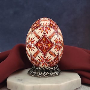 Traditional Ukrainian Egg - duck egg pysanky, decorative egg art, painted eggs, cultural gift for artisan or collector
