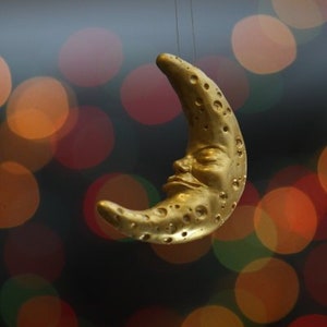 Mondfee Dekoration Weihnachten, Dekorationen Mond Weihnachtsbaum Halbmond Gesicht Mond Dekoration, Viertelmond Weihnachtsschmuck
