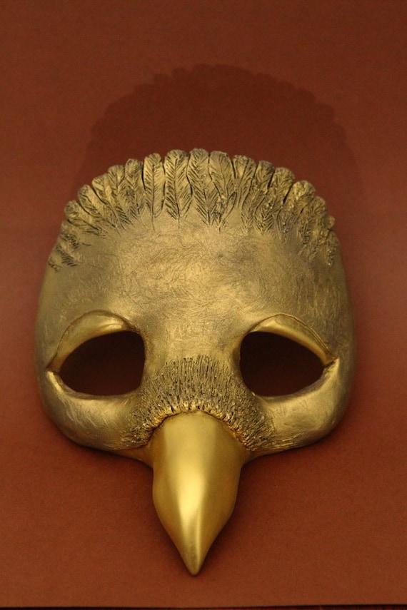 Gold Raven Mask Mask Raven Mask Crow Mask Bird Black Etsy