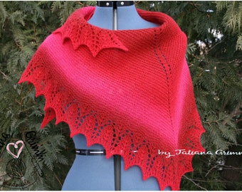 A knitted shawl.