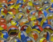 65 Vintage Marbles - 3 Vane Superman Cat 39 s Eye - 5 8 quot - New Old Stock Free Shipping