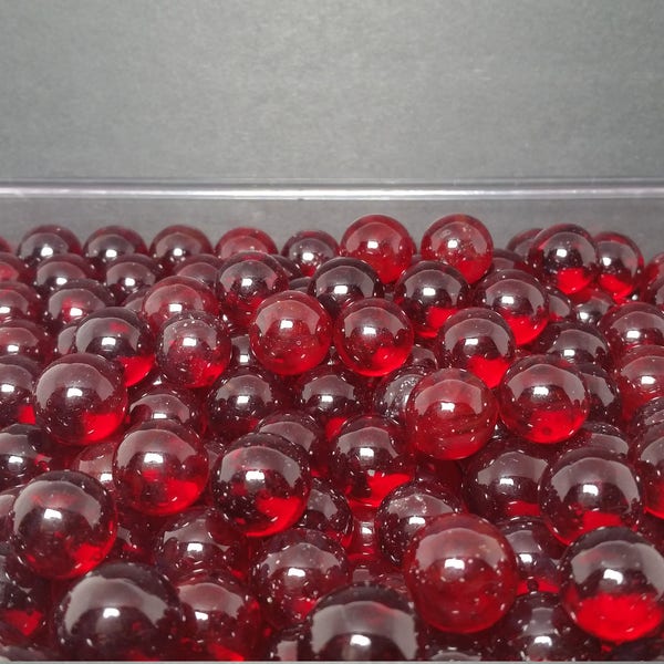 MARBLES 35 Vintage Champion Ruby Red 5/8 Inch - New Old Stock - FREE Domestic Shipping - Rich Color Heavy Blacklight & UV Reactivity