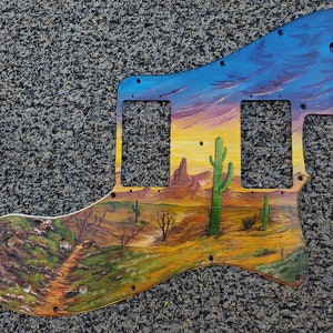 Handpainted Landscape Guitar Pickguard