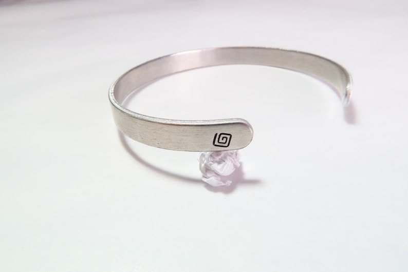 Aluminum Dream Cuff Bracelet-Hand Stamped Simple Cuff Style-14 Inch Wide Band-6 inches Long-Adjustable