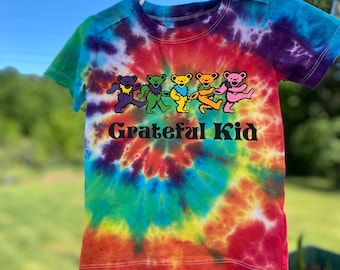 Grateful Baby Toddler Kid T-Shirt, Organic Cotton Option, Tie Dyed, Customizable Baby Gift
