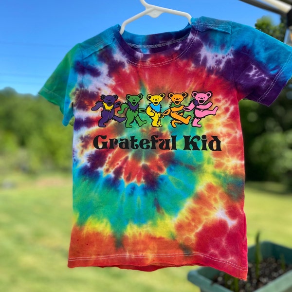 Grateful Baby Toddler Kid T-Shirt, Organic Cotton Option, Tie Dyed, Customizable Baby Gift