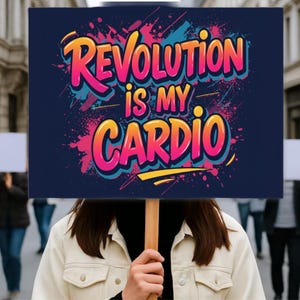 Revolution Is My Cardio Protest Sign: Anti-Trump Rally Art (Digital Download