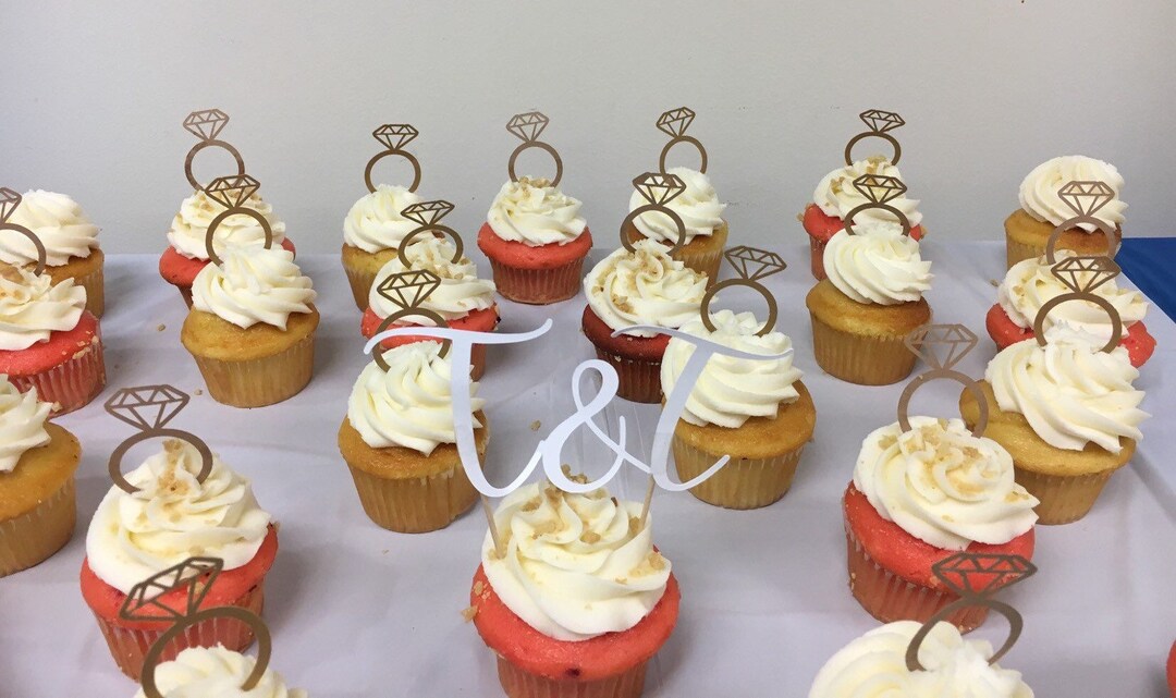 Bridal Cupcake Toppers Etsy