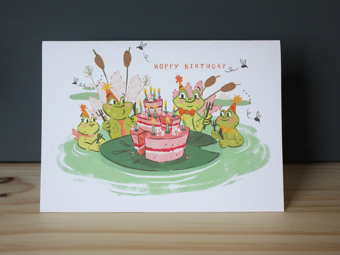 Frog Birthday Card | Etsy