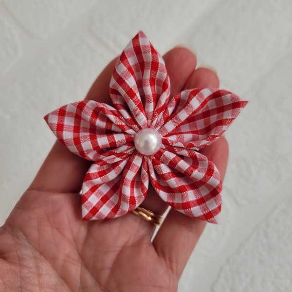 Red gingham school bow, School hair clips, Checked red hair bobble, school bobble, school uniform, Hair bow