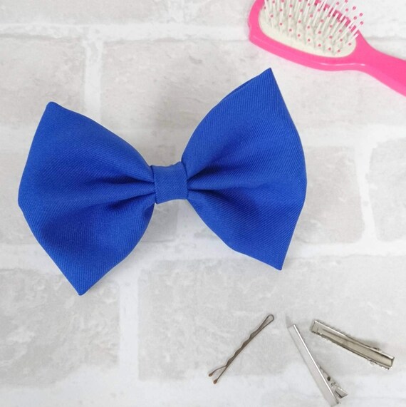 Huge Hair Bow Royal Blue Bow School Bows Fabric Hair Bow Etsy