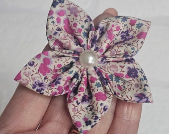 Handcrafted Liberty Fabric Hair Clip, Hair Bobble or Brooch, Phoebe Tana Lawn Liberty of London Fabric [Phoebe]