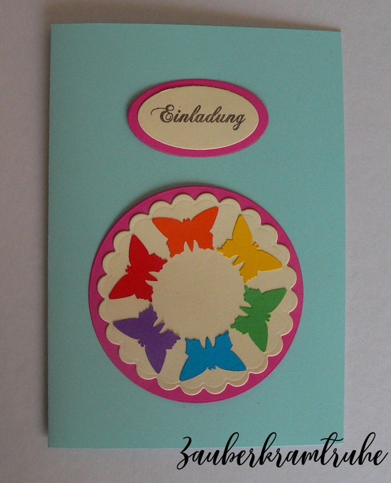 Bastelset Einladung Kommunion Regenbogen Schmetterlinge Diy Etsy Einladungskarten Geburtstag 60 Mit Sonnenblume