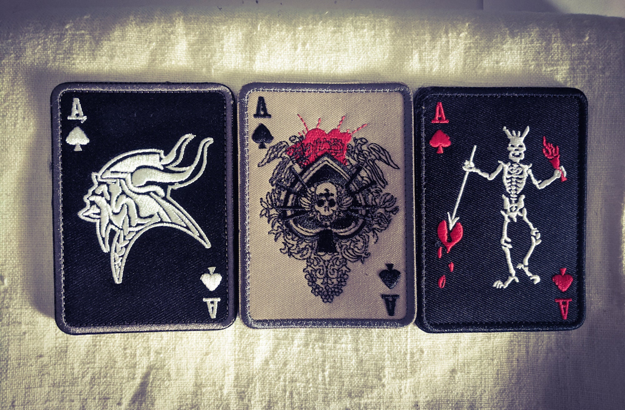 ACE of SPADES Vietnam death Card Biker Skull card Morale Patch Etsy