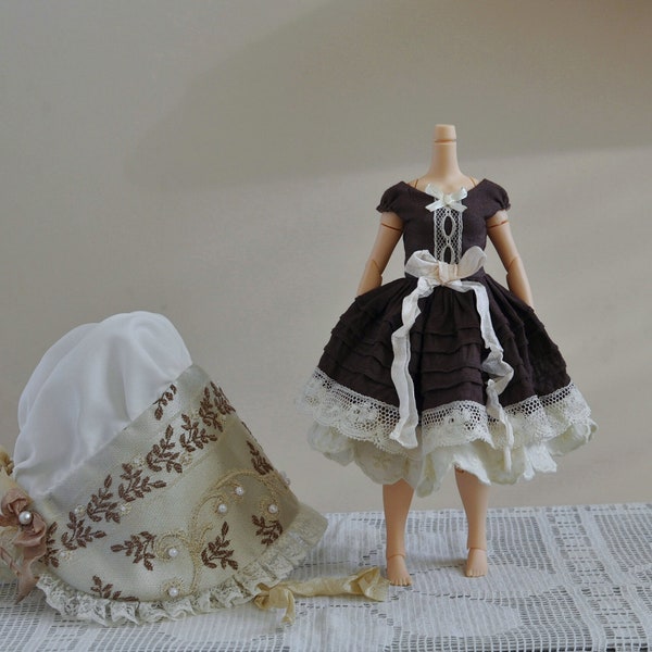 Blythe dress, blythe clothes, doll clothes, outfit blythe, dress and hat for blythe doll