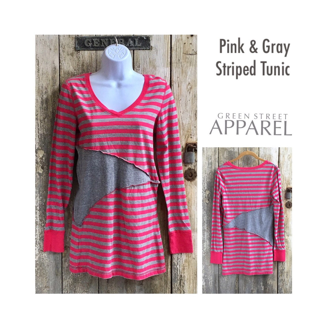 Pink Striped Pullover Tunic