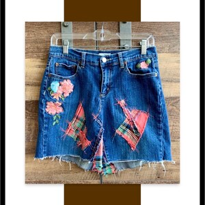 Jeans Mini Skirt Upcycled Blue Jeans Skirt Boho Mini Skirt Festival Wear