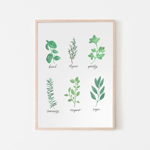 Herbs Print | Watercolor | Kitchen Art | Kitchen Print | Food Print | Food Art | Herbs Watercolor |  Kitchen design | Digital Download
