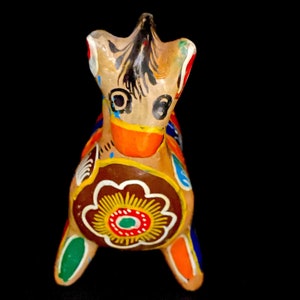 Vintage Pottery Horse Piggy Bank, Vintage Tonala Folk Art Horse Pottery Piggy Bank, Mexican Piggy Bank
