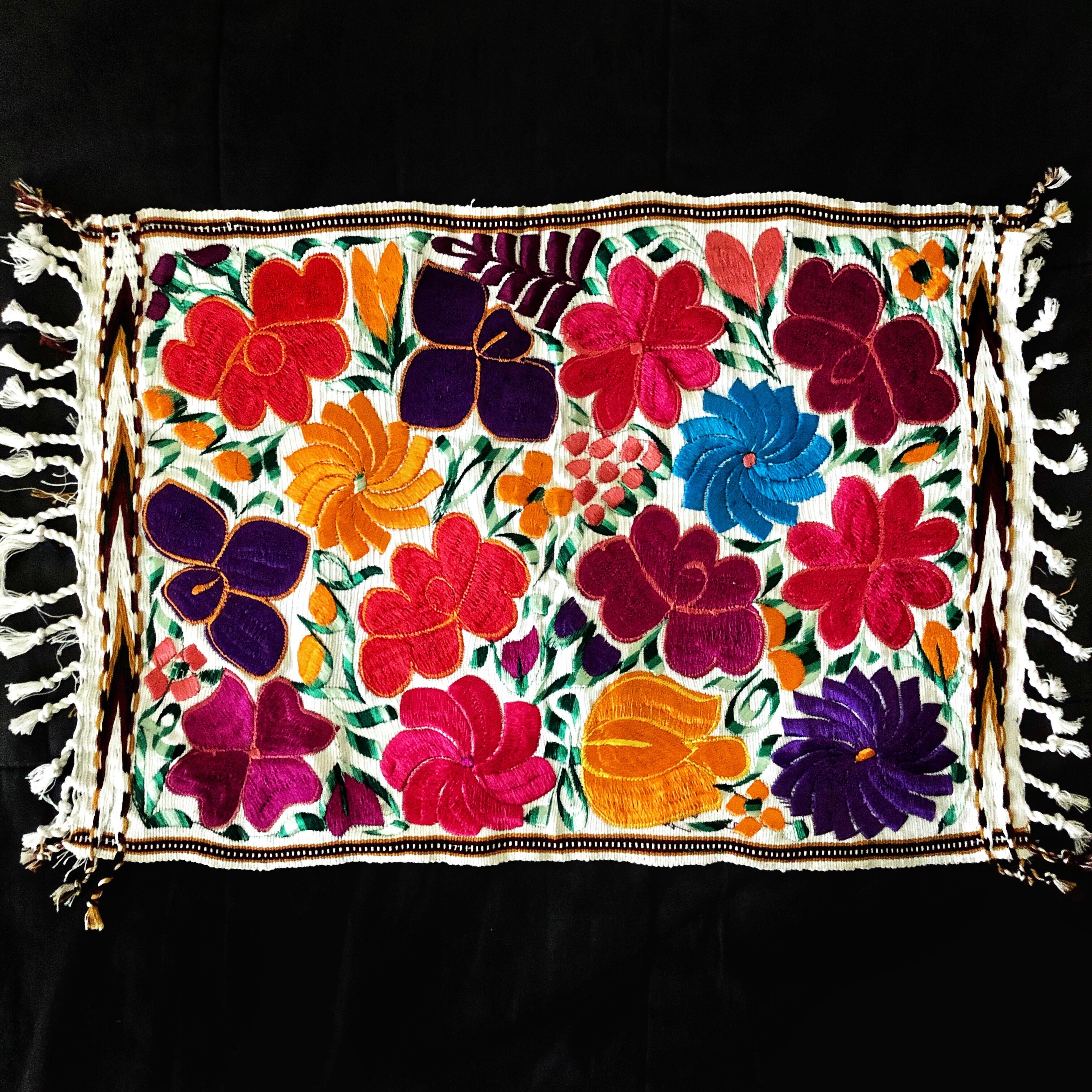 Mexican Placemat Floral Placemats Embroidered Mexican Etsy