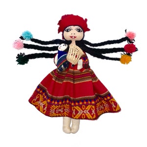 Peruvian Cloth Doll, Peruvian Folk Art, Peruvian Cholita Doll, Vintage Peruvian Doll