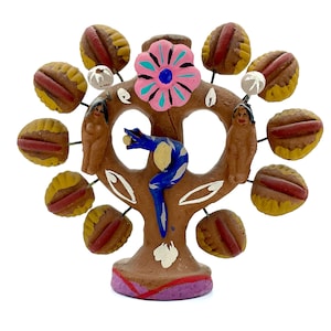 Vintage Tree of Life, Mexican Tree of Life, Clay Tree of Life, Árbol de la vida, Mexican candelabra, tree of life candelabra