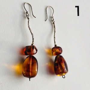 Mexican Earrings - Mexican Amber Earrings (Natural Chiapas Mexico Amber)