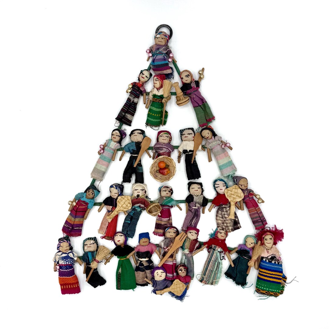 Vintage Handmade Guatemalan Worry Doll Folk Art Wall Hanging – Muñecas ...