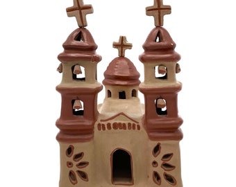 正規激安 Mission Peruvian Vintage Church,clay Mission,red Church,clay 工芸品