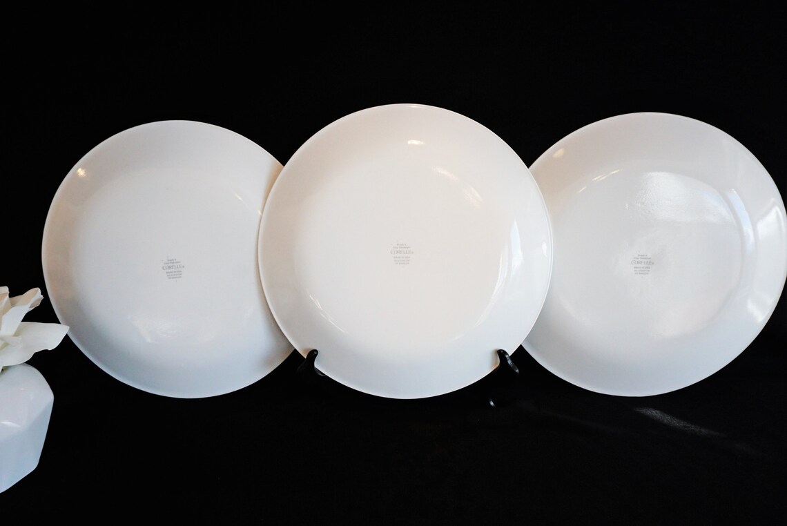 Corelle Set of 3 Dinner Plates 10 geometric Etsy