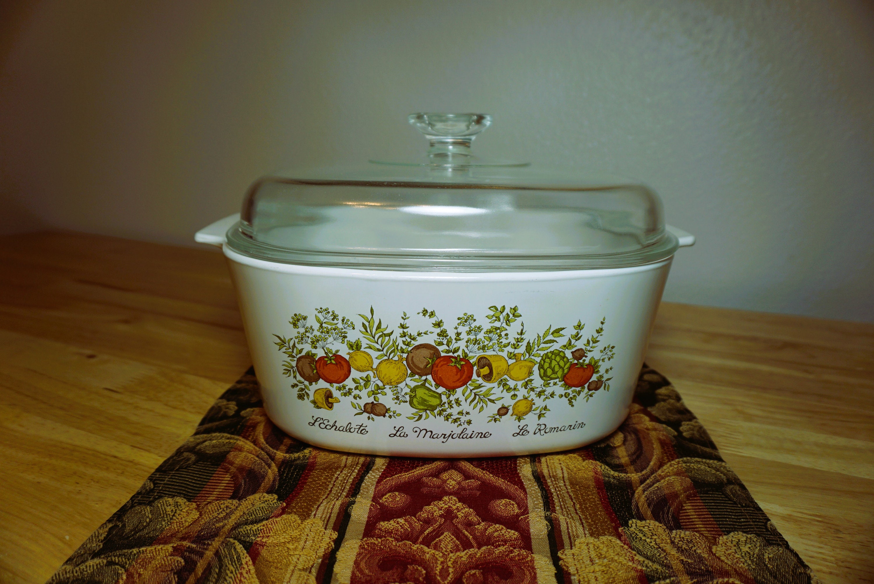 Vintage Corning Ware Spice of Life 5 qt Casserole Dish Dutch Oven A-5-B w/  Lid B