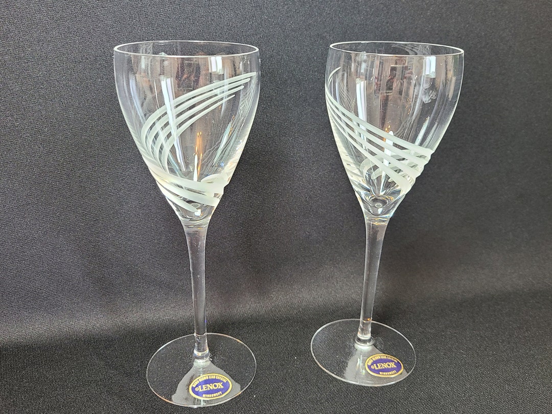 Lenox Windswept Wine Glasses Stemware Set of 2 or Single Glass Original