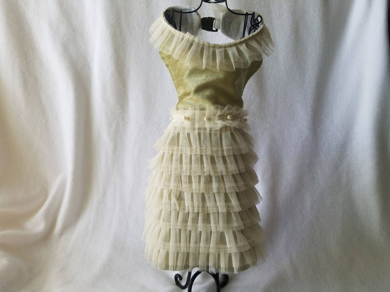 Exquisite Dog Dress ~Wedding ~Black Tie ~Special Occasion ~Pet Outfit ~Small Puppy ~Fancy Dog ~Formal Dog Dress ~Dog Clothes ~Lace ~Pearls