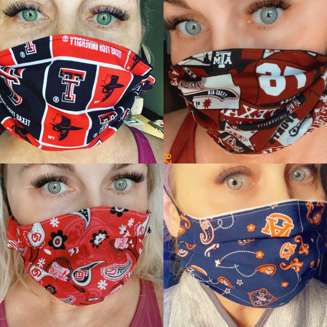 Sports Team Face Mask College Adult Youth Cloth Cotton Etsy
