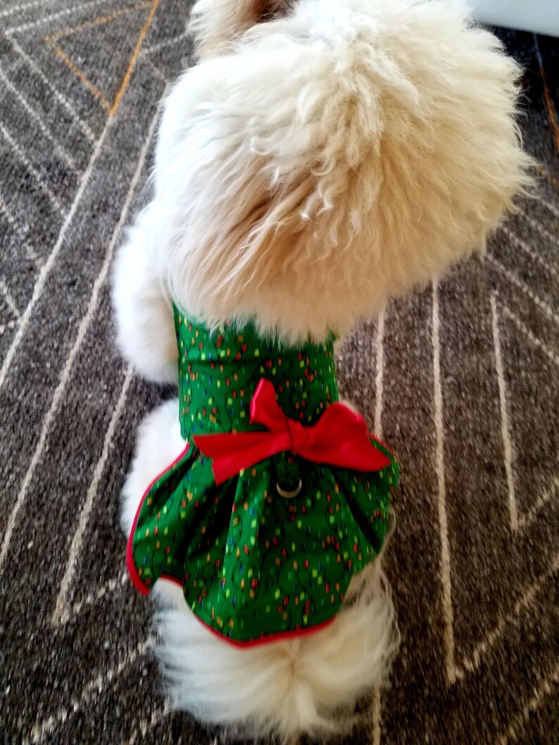Holiday Dog Dress Christmas Lights Fancy Dog Puppy Dress Etsy