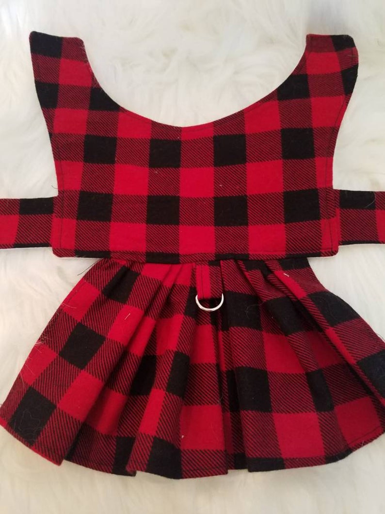 Warm Winter Dog Dress Christmas Buffalo Plaid Dog Puppy Etsy