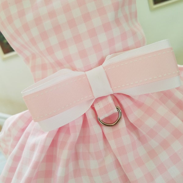 Pink & White Summer Dog Dress ~Puppy Dress ~Pet Apparel ~Dog Clothes ~Dog Outfit ~Small Dog ~Spring Dress ~Cute Dog ~Gingham ~Girly Dress