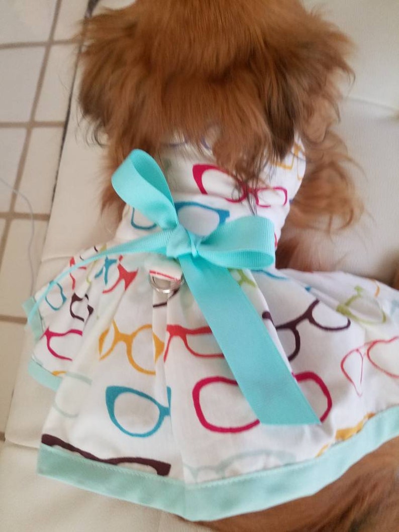 Dog Dress ~Eye Glasses ~Optical ~Puppy Dress ~Pet Apparel ~Cute Dog Clothes ~Beach Dog ~Dog Outfit ~Pretty Dog Dress ~Chic Summer Dog Dress