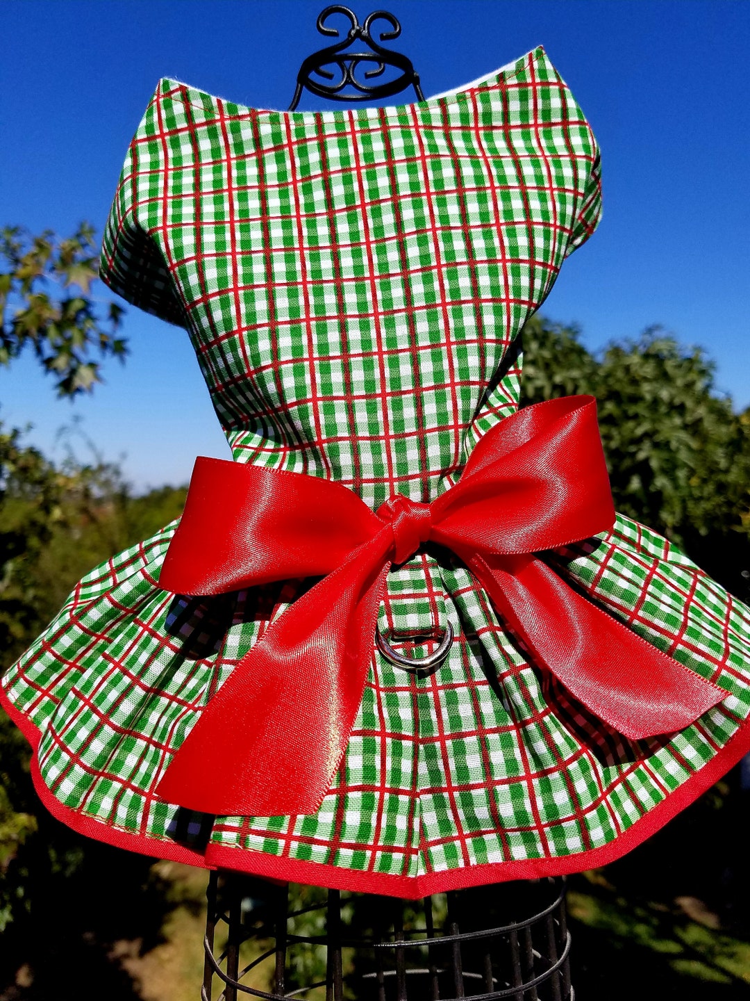 Holiday Dog Dress Plaid Christmas Dog Dress Fancy Dog Etsy.de