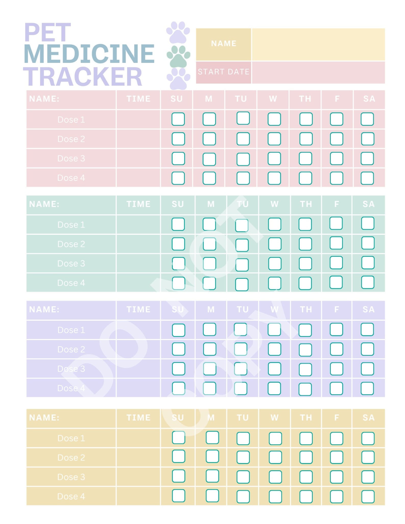 Pet Medication Tracker, Printable Medicine Log for Pet Owners, Editable ...