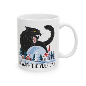 Yule Cat Warning Ceramic Mug, Icelandic Folklore Gift image 3