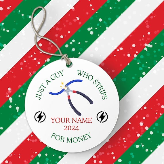 Personalized Electrician Christmas Ornament, Funny Tradesman Gift