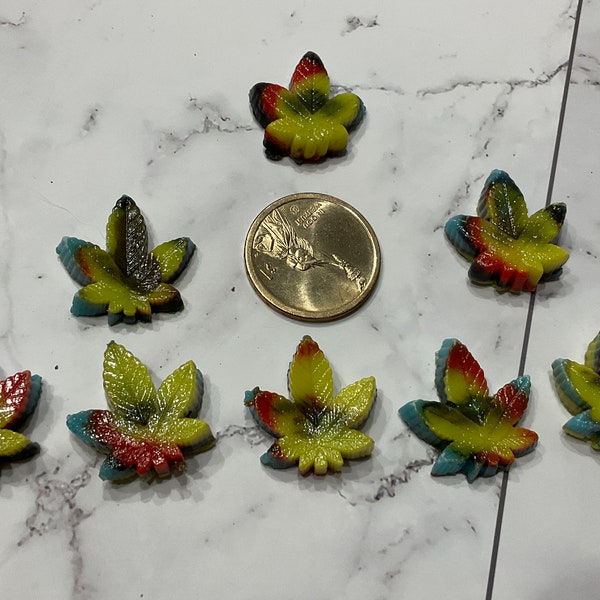3 Fused Glass Marijuana Pot Leaf Pendants, Ornaments, and More Made from Bullseye 90 COE - Suitable for Use in Jewelry Making or Fusing