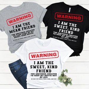 Best Friend Shirts, I&#39;m the Sweet, Kind Friend, I&#39;m the Mean Friend Bestie Tee, Gift for Her, Matching Shirts Unisex Jersey Short Sleeve Tee