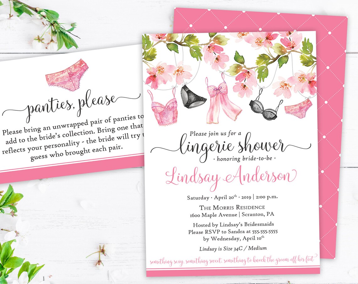 Lingerie Shower Invitation Printable Bridal Shower - Etsy
